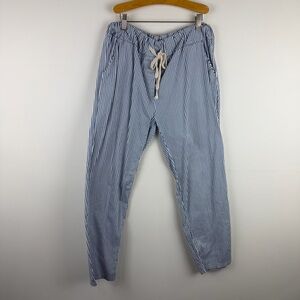 Femme Fatale Blue Stripe Drawstring Pants Cotton  M